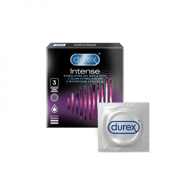 Durex Intense Orgasmic – vrúbkované kondómy (3 ks)