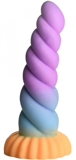 Silikónové dildo s prísavkou Mystique Unicorn (21 cm) + darček Natural gél 15 ml