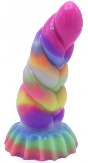 Svietiace dildo s prísavkou Unicorn Horn (17 cm)