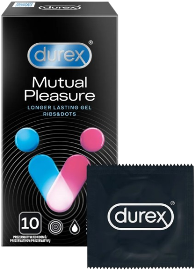 Durex Mutual Pleasure – vrúbkované kondómy (10 ks)