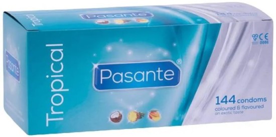 Pasante Tropical – ochutené latexové kondómy (144 ks)