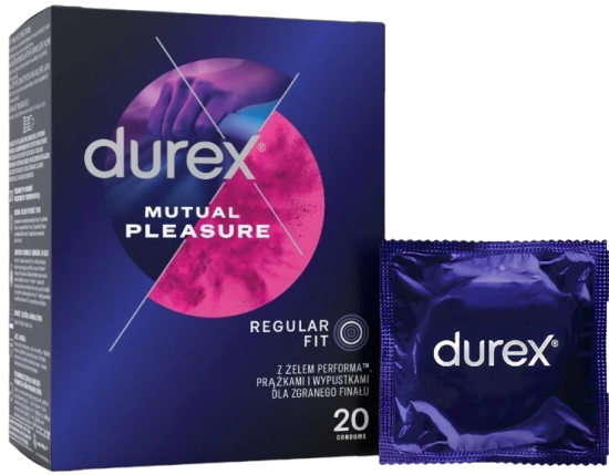 Durex Mutual Pleasure – vrúbkované kondómy (20 ks)