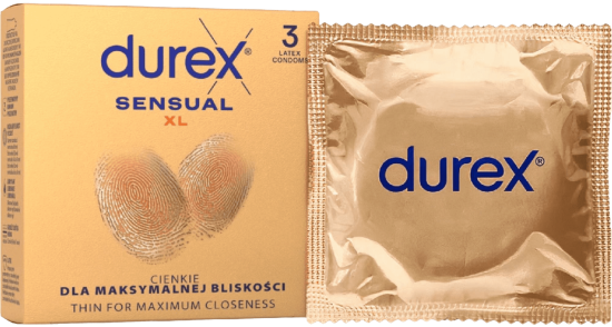 Durex Sensual – XL kondómy (3 ks)