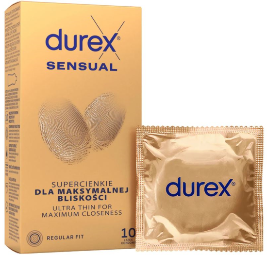 Durex Sensual – tenké kondómy (10 ks)